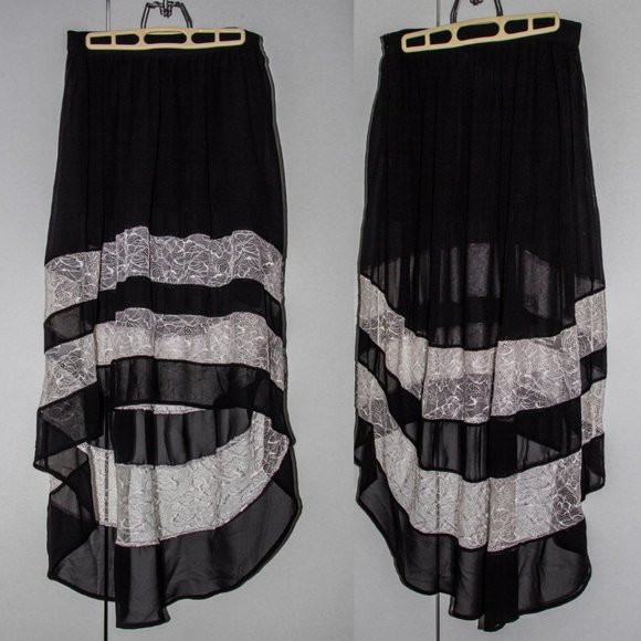 'Xtaren' Black Skirt with White Lace, SIZE 4. - Picture 5 of 5